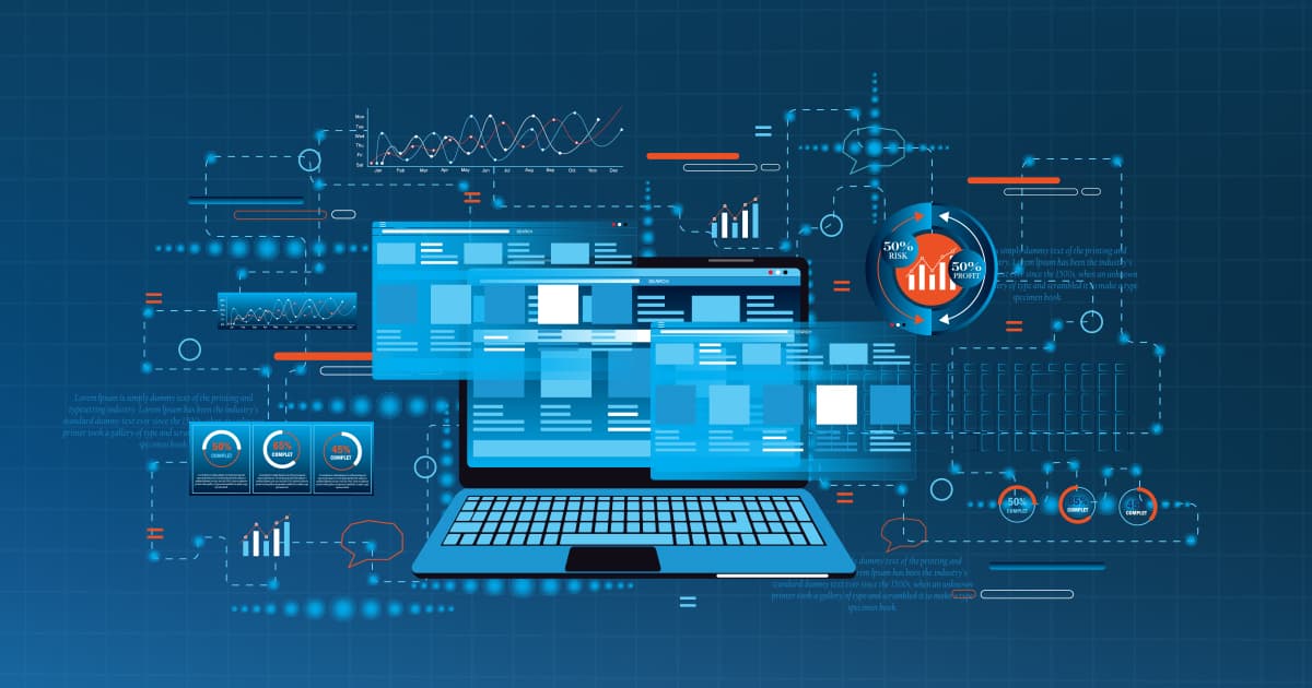 Analytics dashboard on laptop